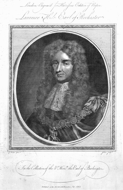 Laurence Hyde, 1e graaf van Rochester, gegraveerd door John Goldar, 1785 door Godfrey Kneller