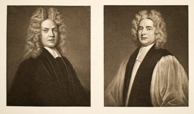 Links: Henry Sacheverell D.D. Rechts: Francis Atterbury, bisschop van Rochester, gepubliceerd 1902 door Godfrey Kneller
