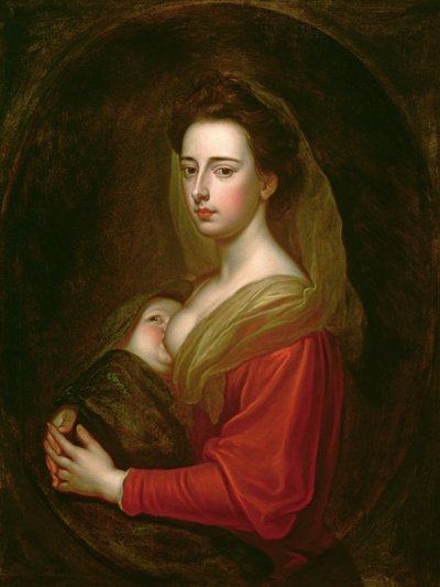 Portret van Lady Mary Boyle (1566-1673) en haar zoon Charles Boyle (overleden 1720) door Godfrey Kneller