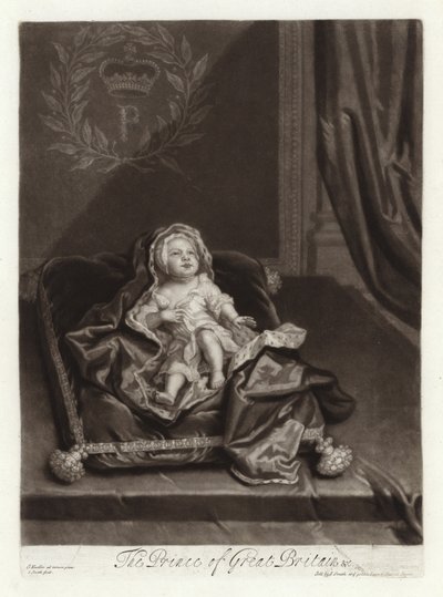 Portret van Prins James Stuart als baby door Godfrey Kneller