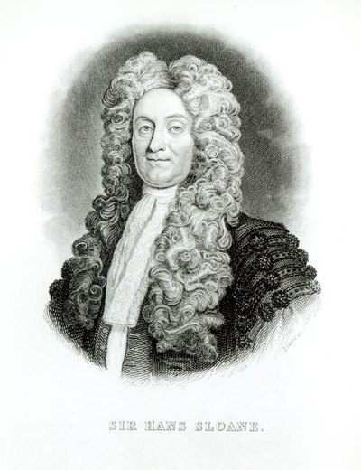 Sir Hans Sloane, gegraveerd door William Home Lizars voor Sloane