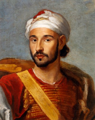 Detail, Muhammad Ohadu, de Marokkaanse Ambassadeur door Godfrey and Wyck Jan (1640 1700) Kneller