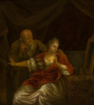 Een afgewezen aanbod, ca. 1663-1706 door Godfried (after) Schalken or Schalcken