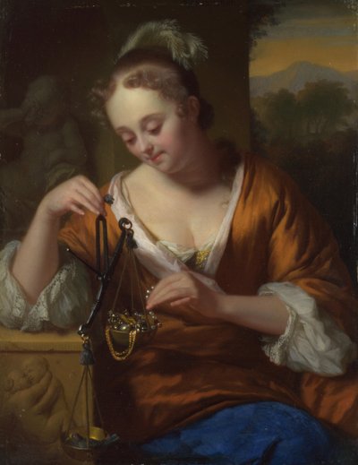 Allegorie van deugd en rijkdom, ca. 1665-1667 door Godfried Cornelisz Schalcken