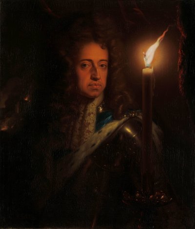 Portret van Willem III (1650-1702), Prins van Oranje, Stadhouder en vanaf 1689 Koning van Engeland door Godfried Schalcken