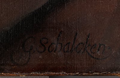 Zelfportret (detail), voor 1706 door Godfried Schalcken