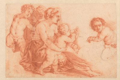 Vrouw met verschillende kinderen door Godfried Schalcken
