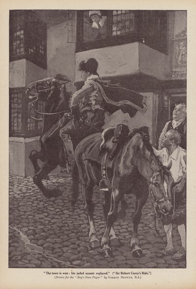 De rit van Sir Robert Carey door Gordon Frederick (after) Browne
