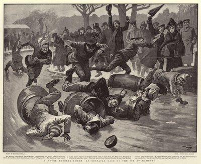 Een nieuwe vorm van vermaak: een hindernisrace op het ijs in Hamburg door Gordon Frederick Browne