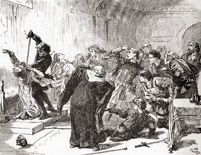 Een scène uit William Shakespeares toneelstuk Hamlet, Act V, Scene 2 door Gordon Frederick Browne