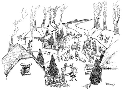 Een dorp, het vrolijkste ter wereld, 1906 door Gordon Frederick Browne