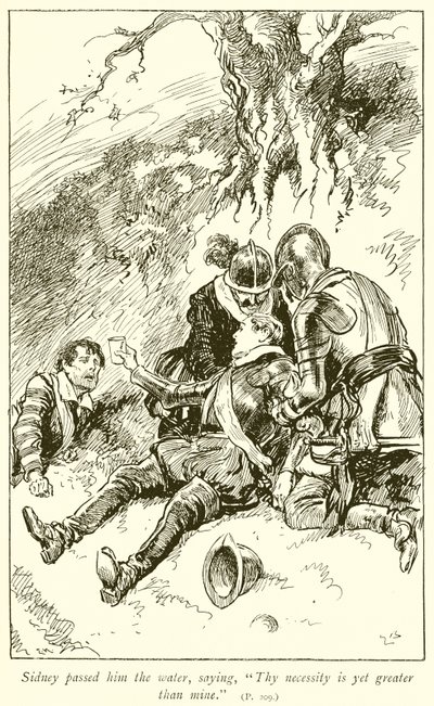 De dood van Sir Philip Sidney door Gordon Frederick Browne