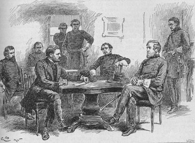 Generaal Grant leest de overgavevoorwaarden, 1895, 1902 door Gordon Frederick Browne