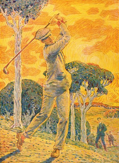 Golf, omslagillustratie voor Vie au Grand Air, 15 september 1919 door Gordon Frederick Browne