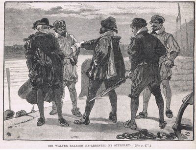 Sir Walter Raleigh opnieuw gearresteerd door Stukeley, 1618 door Gordon Frederick Browne