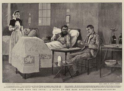 De Boer wint de Slag, Een Scène in het Basisziekenhuis, Pietermaritzburg door Gordon Frederick Browne