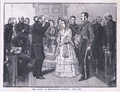 De koningin in het Kilmainham ziekenhuis AD 1849 door Gordon Frederick Browne