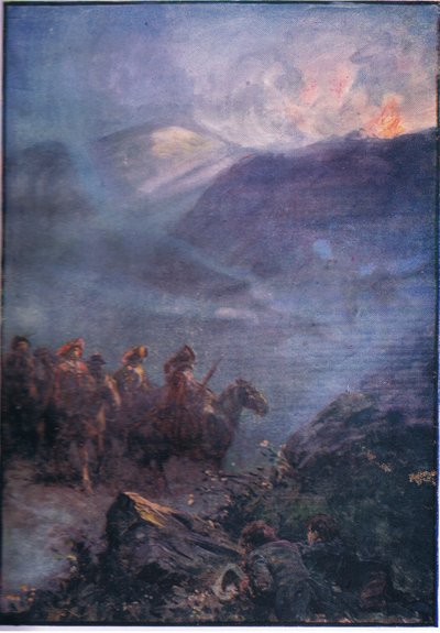 Het Oorlogspad van de Doones, uit Lorna Doone uitgegeven door W & R Chambers Ltd, 1921 door Gordon Frederick Browne