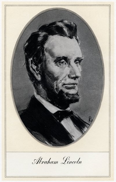 Abraham Lincoln, 16e president van de Verenigde Staten, begin 20e eeuw door Gordon Ross