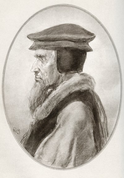 Johannes Calvijn, geboren als Jehan Cauvin, uit Levensbiografieën van religieuze leiders door Gordon Ross