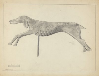 Weerhaan in de Vorm van een Rennende Hond door Gordon Sanborn