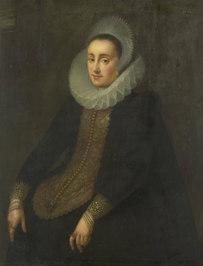 Lucretia del Prado, vrouw van Jeremias Boudinois door Gortzius Geldorp