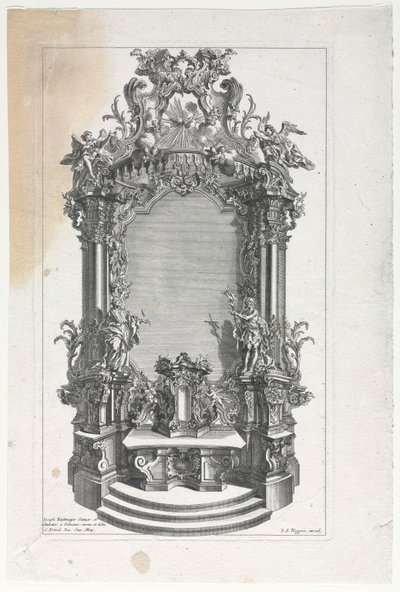 Model voor Altaar voor Houtsnijders door Gottfried Bernhard Götz