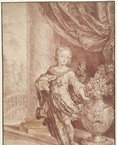 Portret van een onbekende jonge man in een verzonnen Romeins kostuum door Gottfried Kneller