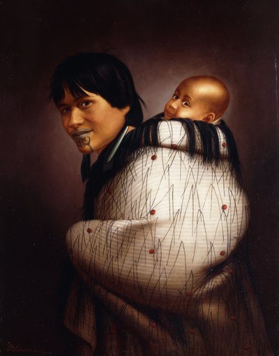 Ana Rupene en Kind door Gottfried Lindauer