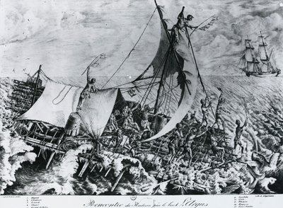 Schipbreuk van Fregat Medusa (2 juli) door Gottfried or Godefroy Engelmann