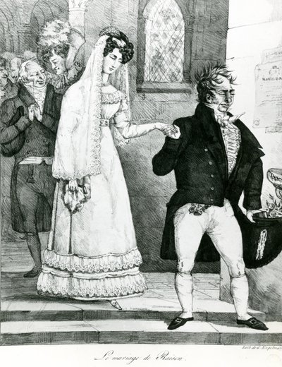 Het huwelijk van gemak, 1822 door Gottfried or Godefroy Engelmann