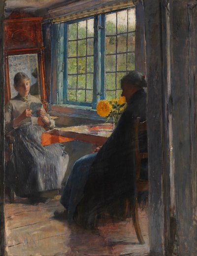Vrouwen bij het tuinraam, c. 1890 door Gotthardt Kuehl