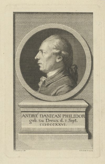 Portret van François-André Danican Philidor 1726-1795, c. 1790 door Gottlob August Liebe