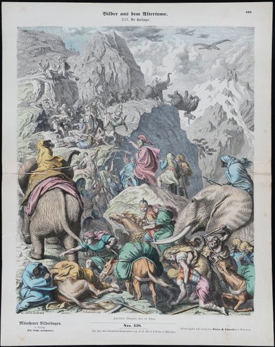 Hannibal steekt de Alpen over uit Münchener Bilderbogen door Gottlob Heinrich Leutemann
