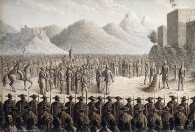 De executie van keizer Maximiliaan, 1867 door Gottlob Jungman