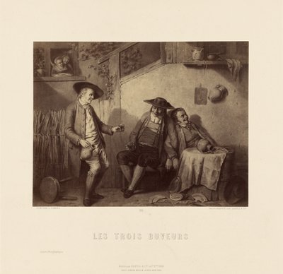 "De drie drinkers door L. Somers door Goupil and Cie.
