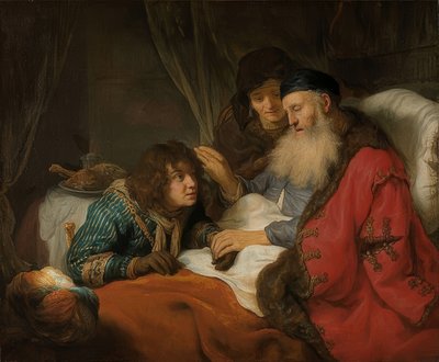 Isaak zegent Jakob door Govaert Flinck
