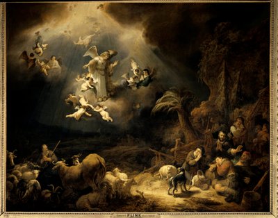De aankondiging aan de herders (1639) door Govaert Flinck