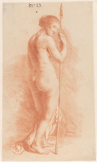 Staande vrouw met een speer door Govert Flinck (attributed to)