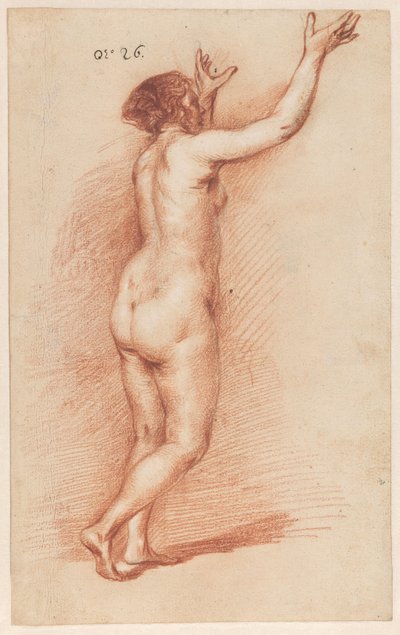 Staande vrouw met opgeheven armen door Govert Flinck (attributed to)