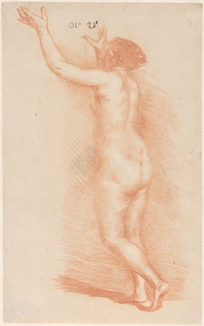 Staande vrouw met opgeheven armen door Govert Flinck (attributed to)