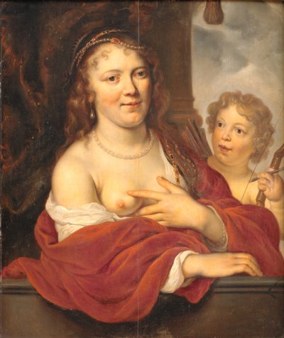 Een dame en haar kind als Venus en Cupido door Govert Flinck