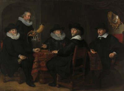 Vier gouverneurs van de Schuttersgilde, Amsterdam, 1642 door Govert Flinck