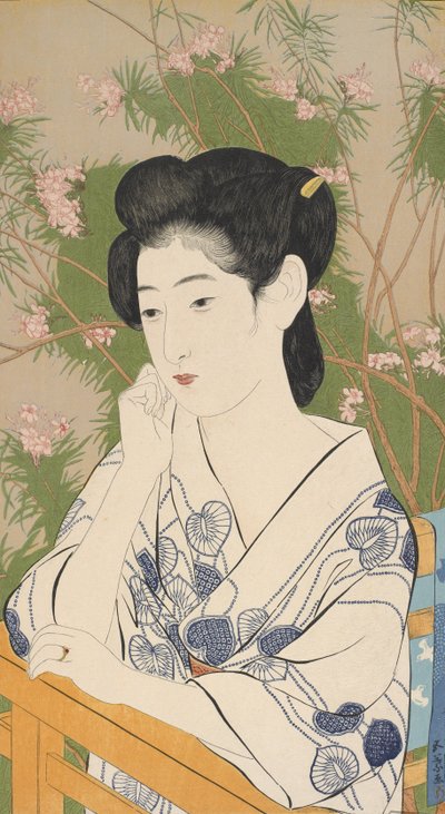 Vrouw in een warmwaterbron hotel, 1920 door Goyo Hashiguchi