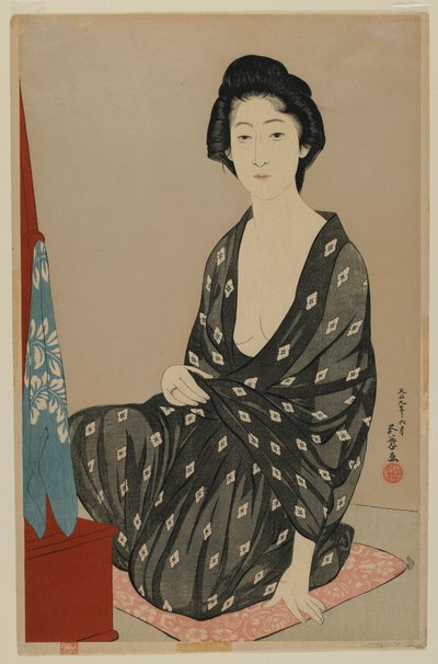 Vrouw in Zomerjurk, Taisho periode, juni 1920 door Goyo Hashiguchi