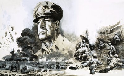 Douglas MacArthur met landingsscènes op D-Day door Graham Coton