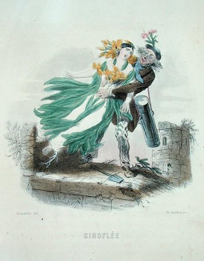 Kruidenier die de muurbloem steelt, uit 