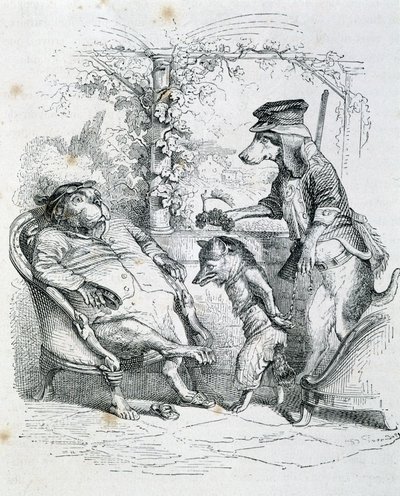 De twee honden en de Riffler vos - door Grandville door Grandville