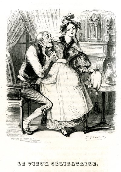 De Oude Vrijgezel door Grandville (1803 47)