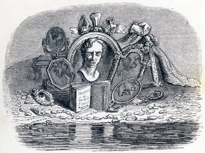 De man en zijn spiegelbeeld - Fabels van La Fontaine door Grandville